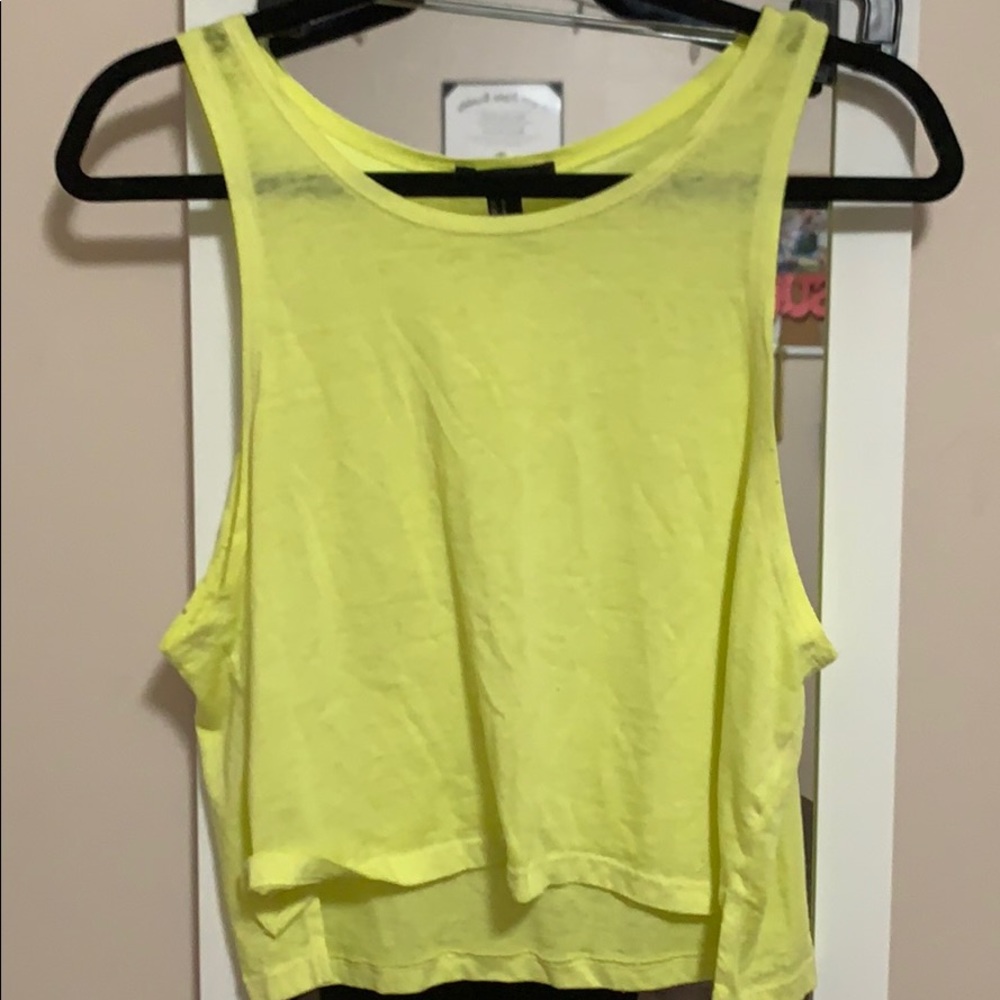 neon yellow tank top